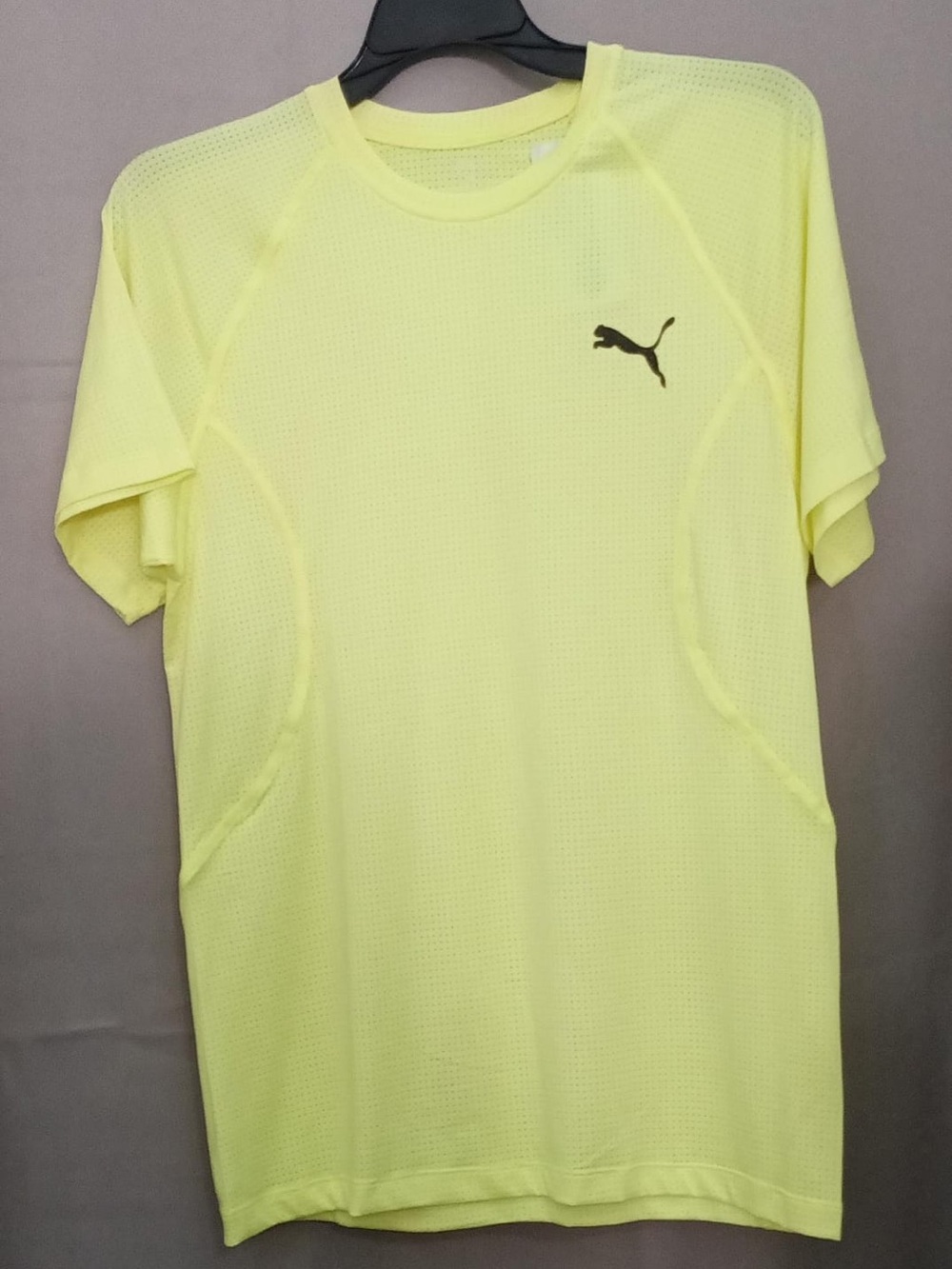 Puma Men’s Neon Yellow Short-Sleeve Training Shirt
